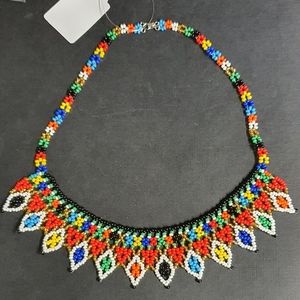 Beautiful multicolored seed bead handmade necklace